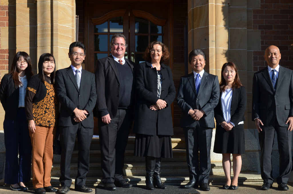 VISITORS: Southern Downs Mayor Peter Blundell and Warwick State High School principal Cheryl Bullion and community liaison Keiko Brailley (second from left) welcomed the delegation from sister school Kumiyama Junior School - Matsuri Miyano (English teacher), Mr Yoshifumi Hoshino (Kumiyama Board of Education supervisor), Mayor Shinki, Mrs Shinki and Mr Yoshio Higuchi (Deputy Principal Kumiyama JHS).